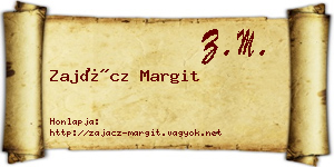 Zajácz Margit névjegykártya